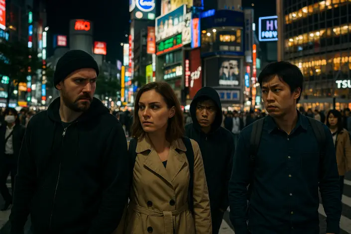 Shibuya Crossing at peak time with a large crowd