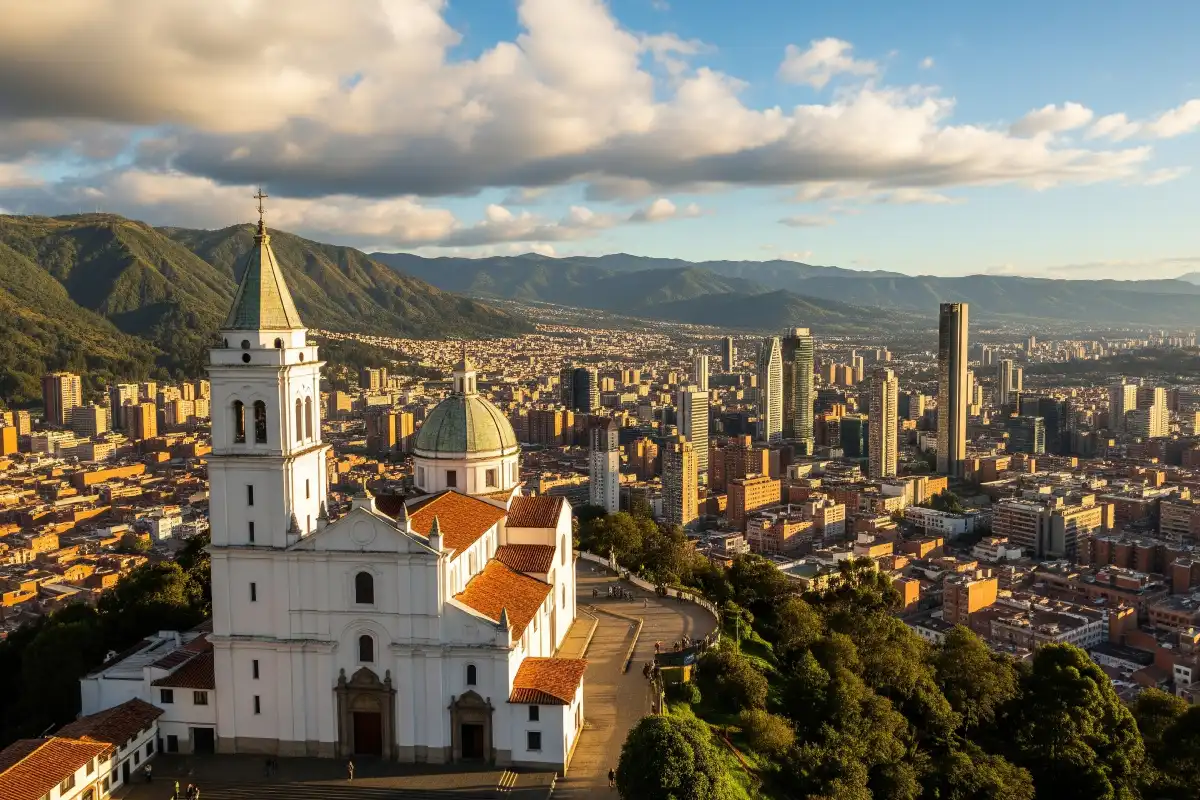 A photo of the view of Bogotá from the top of Monserrate.