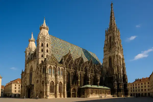 A photo of St. Stephen's Cathedral in Vienna.