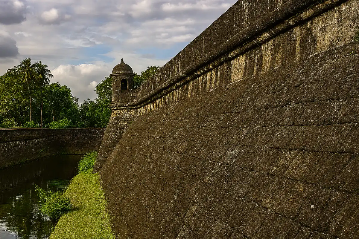 The stone walls of Fort Santiago in Intramuros, Manila's old Walled City.