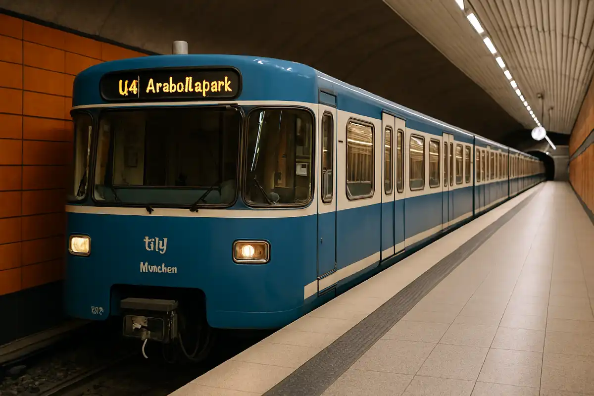 A photo of a Munich U-Bahn train.