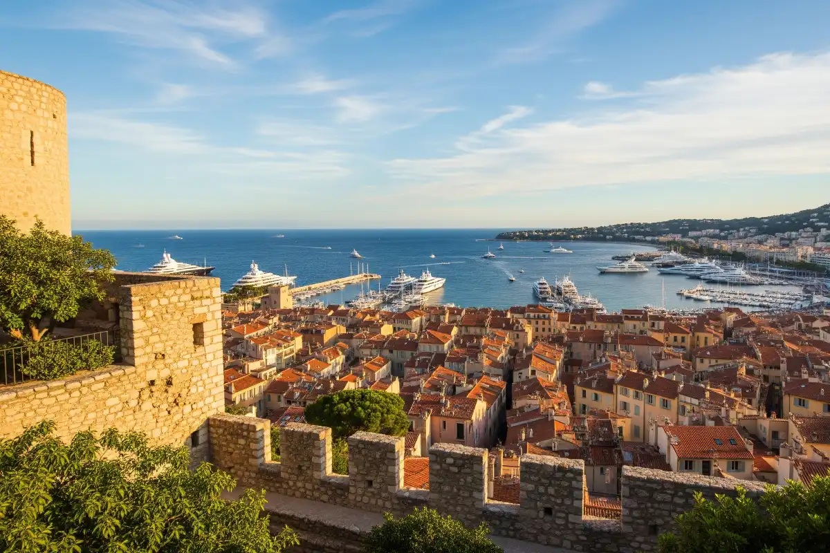 A photo of the view from the top of Le Suquet, Cannes Old Town.