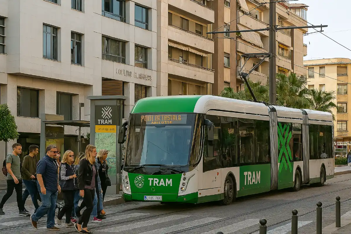 The TRAM bus rapid transit system in Castellón de la Plana.