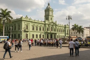 The historic National Palace of Culture in the central zone of Guatemala City