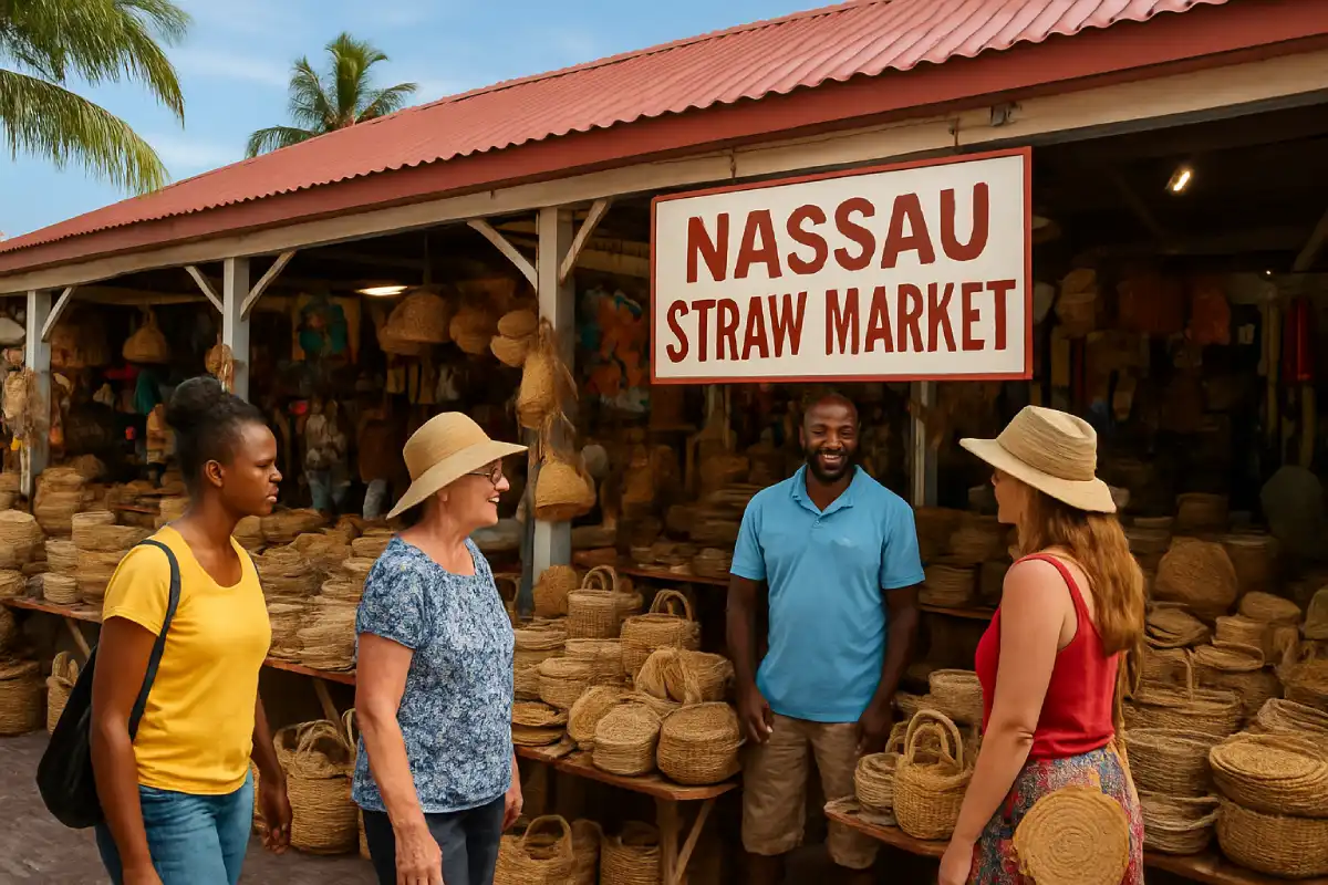 The local Straw Market in Nassau, Bahamas.