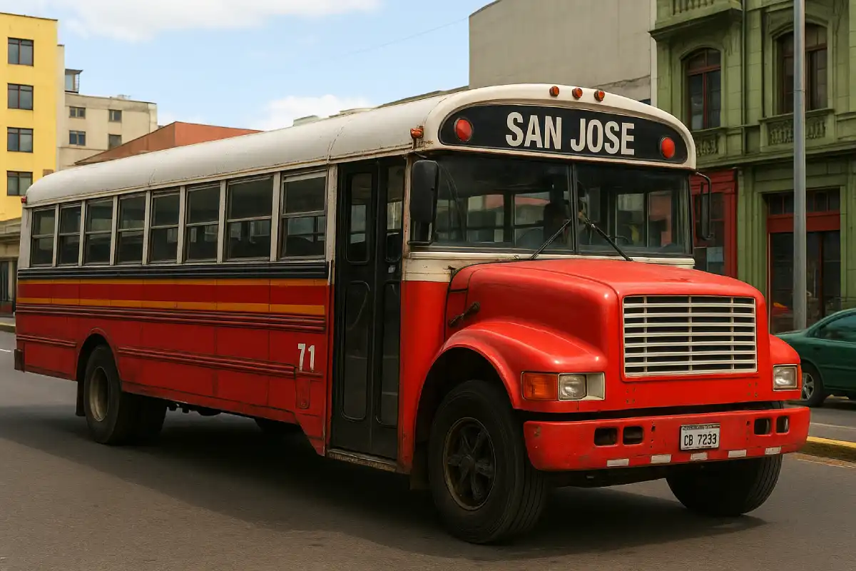 A local public bus in San José, Costa Rica.