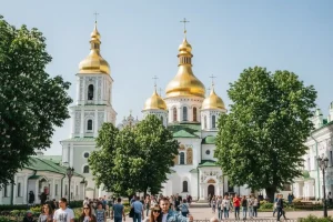 St. Sophia's Cathedral in Kyiv with golden domes
