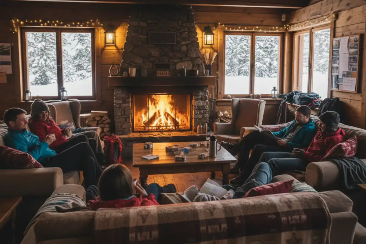 Winter hostels with fireplaces