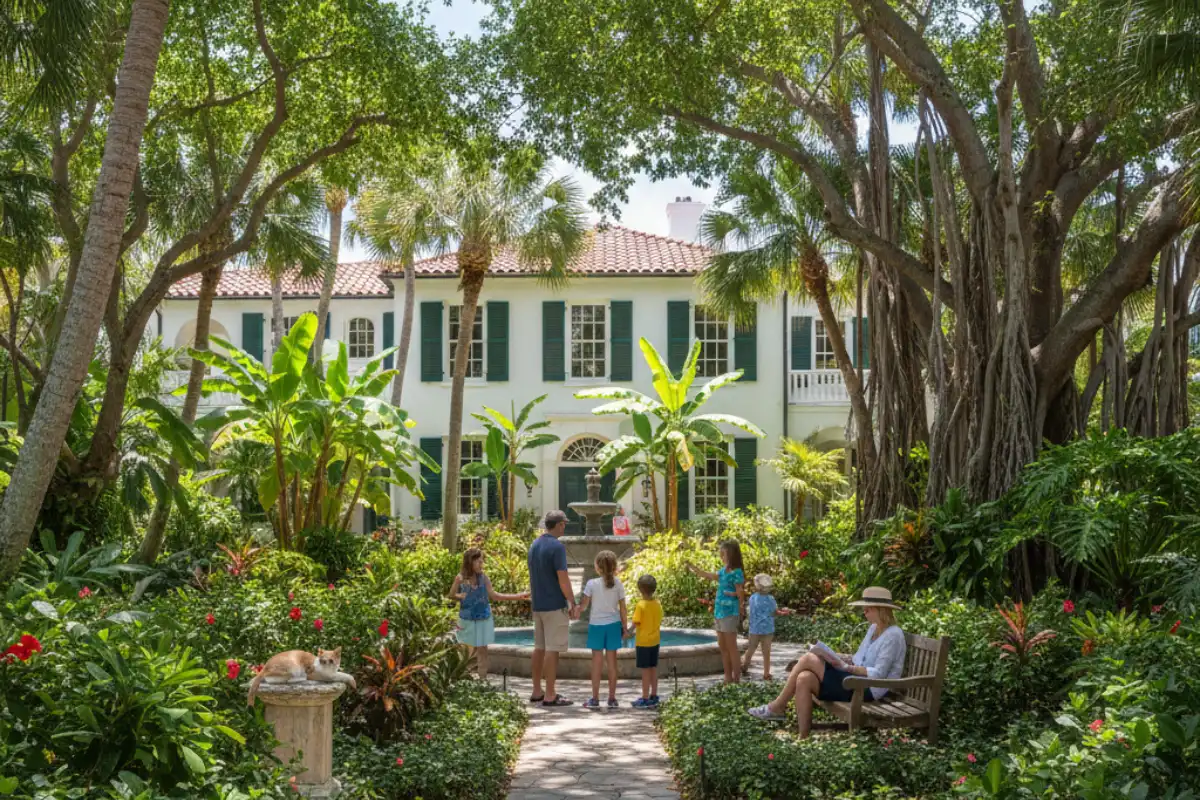The lush green gardens and white shutters of the Ernest Hemingway Home and Museum in the heart of Old Town